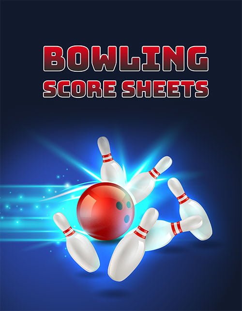 Bowling Game Record Book - 118 Pages - Tenpin Bowl Blue Design