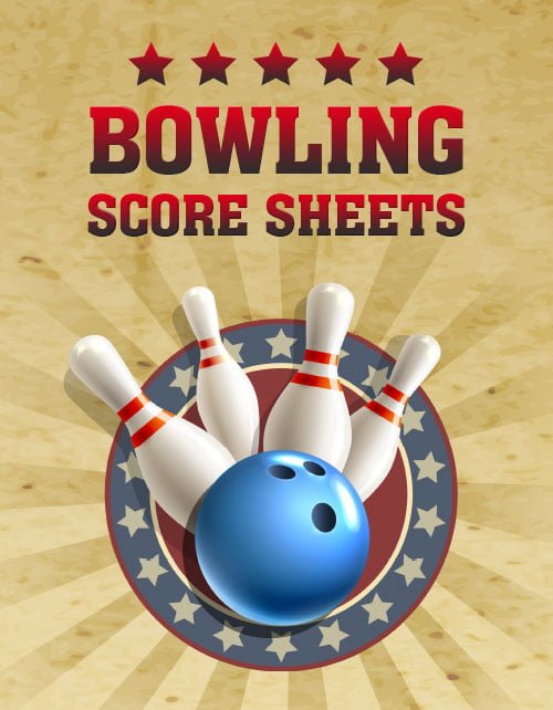 Bowling Game Record Book - 118 Pages - Tenpin Bowl Stars Design