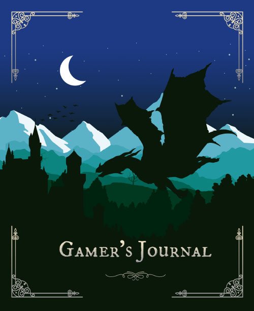 Gamer's Journal: RPG Role Playing Game Notebook - Silueta Castillo Dragon Volando (Gamers series)