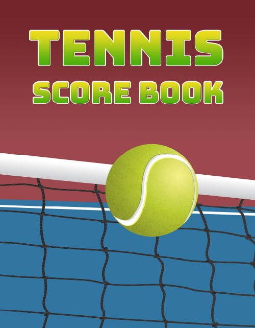 Tennis Score Book - Game Record Keeper for Singles or Doubles Play - Tennis Ball and Net Design