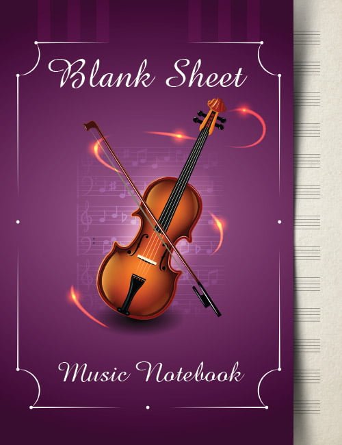 Blank Sheet Music Notebook: Music Manuscript Paper | Elegant Violin Design (Music Composition Books)