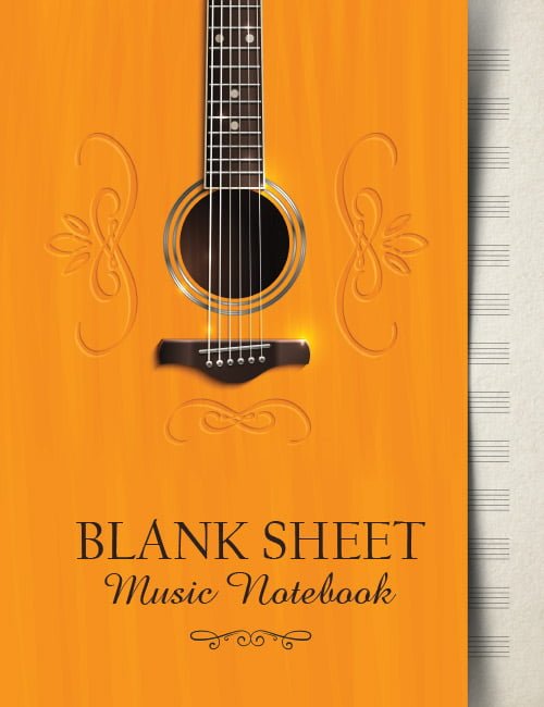 Blank Sheet Music Notebook: Music Manuscript Paper | Elegant Guitar Design (Music Composition Books)