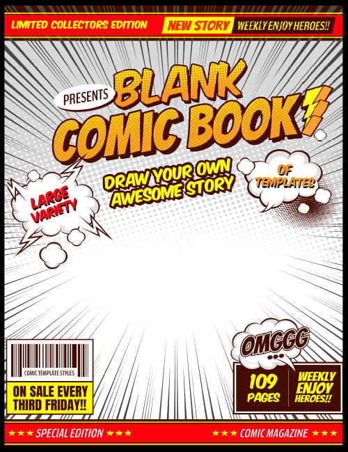 Blank Comic Book - Draw your own awesome story: Large variety of templates | Blank Comic Book for Girls, an empowering tool for girls to create their own comic book, with a diverse range of templates to unleash their creativity and storytelling abilities