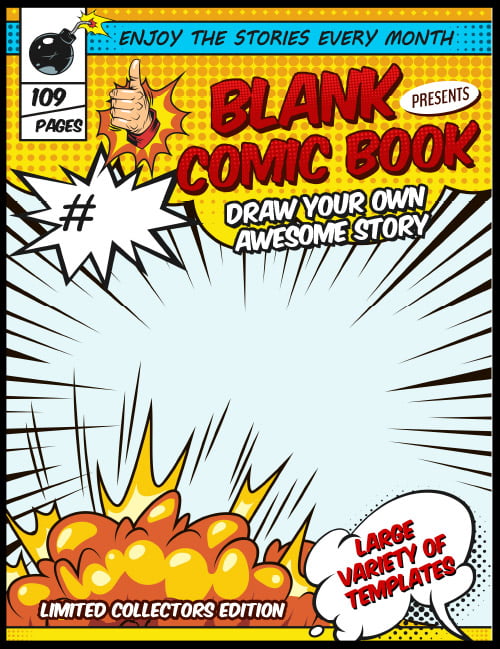 Blank Comic Book - Draw your own awesome story: Large variety of templates | Comic Panel Make your Own Comic, a creative resource for making your own comic book, featuring a wide range of templates to inspire your storytelling and artistic expression