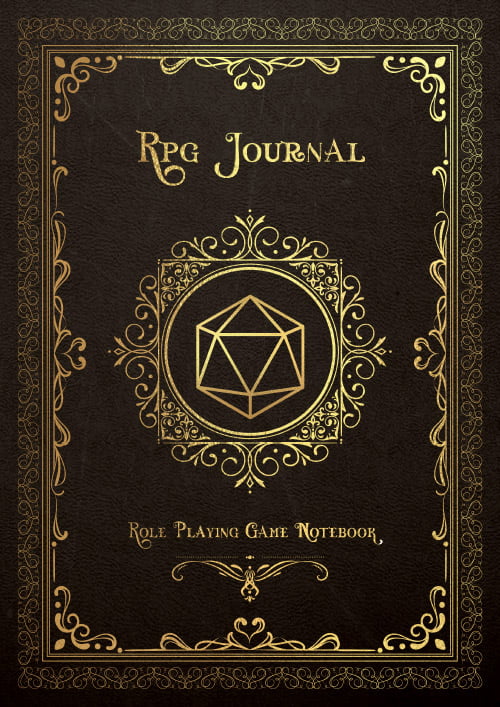 RPG Journal: Role Playing Game Notebook | Mixed paper: Ruled, Graph, Hexagon, Dot Grid & Leather Design Cover, a versatile notebook designed for role-playing game enthusiasts, featuring mixed paper options including ruled, graph, hexagon, and dot grid pages, with a stylish leather design cover, perfect for the Dungeon RPG Game Series