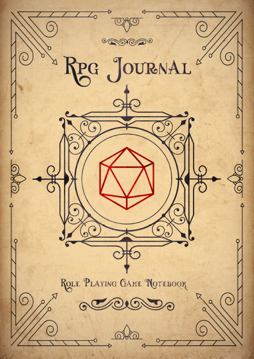 RPG Journal Mixed Paper: Ruled, Graph, Hexagon and Dot Grid | Role Playing Game Companion Old Paper Cover (Dungeon RPG Game Series)