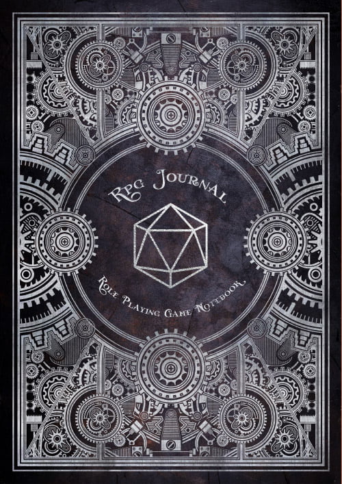 RPG Journal Mixed Paper: Ruled, Graph, Hexagon and Dot Grid | Role Playing Game Companion Silver Steampunk (Steampunk RPG Game Series)