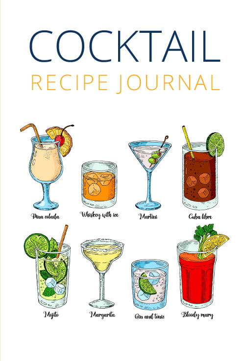 Wine Tasting Note Journal: 100 pages Recipe Book Binder (Cocktail Mixologist Notebook)