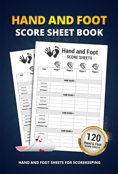 Hand And Foot Score Sheet Book: 120 Large Score Sheets For Scorekeeping | Elegant Hand And Foot Cards Game Record Keeper Book (Hand And Foot Score Record)