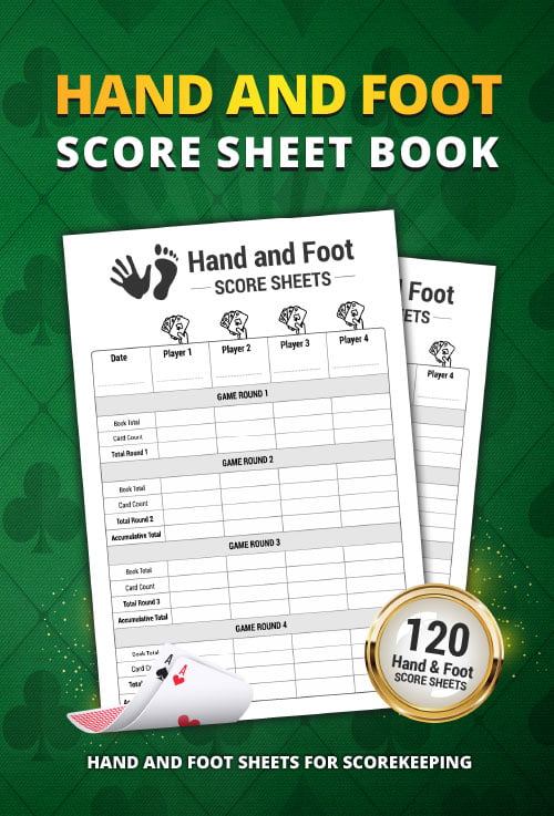 Hand And Foot Score Sheet Book: 120 Large Score Sheets For Scorekeeping | Elegant Hand And Foot Cards Game Record Keeper Book (Hand And Foot Score Record)
