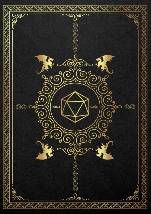 RPG Character Journal: A comprehensive guide for developing character backstories and managing campaigns in the 5th edition of the RPG. With an elegant dark grey and gold cover design, it's the perfect companion for your role-playing adventures