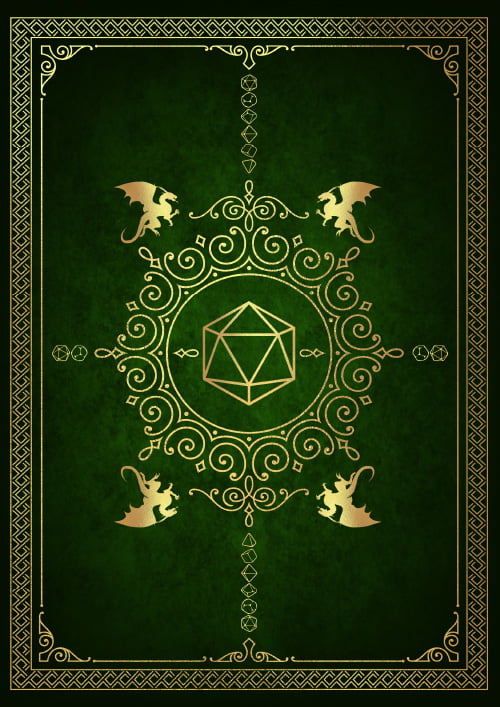RPG Character Journal: Keep track of your campaign progress and character details with this character journal featuring a charming green vintage cover design. Stay organized and capture the essence of your gaming adventures