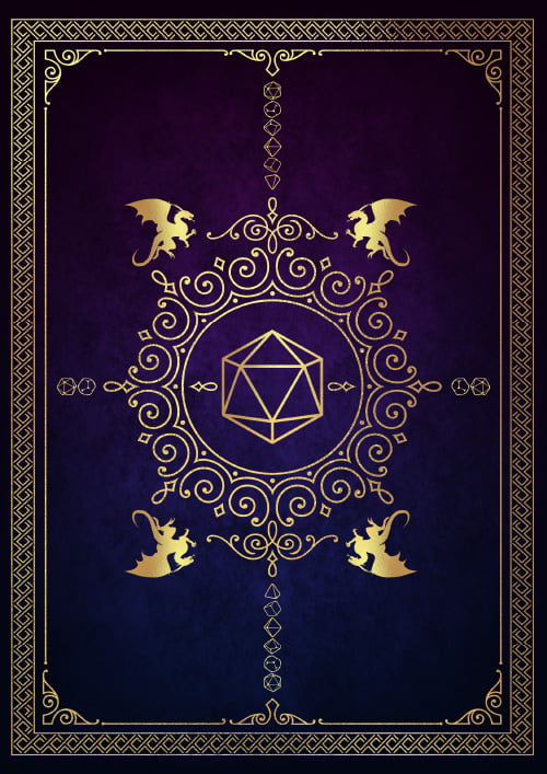 RPG Character Journal: Dive into thrilling adventures and document your character's heroic quests with this journal showcasing a captivating purple and blue vintage cover design. Immerse yourself in the world of fantasy and create unforgettable stories