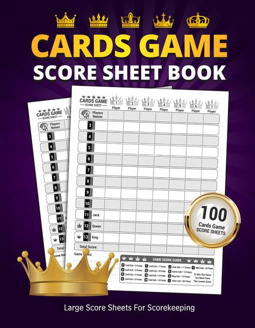 Five Crowns Score Books: 100 Large Score Sheet Pages For Scorekeeping | Personal Cards Games Score Record Book