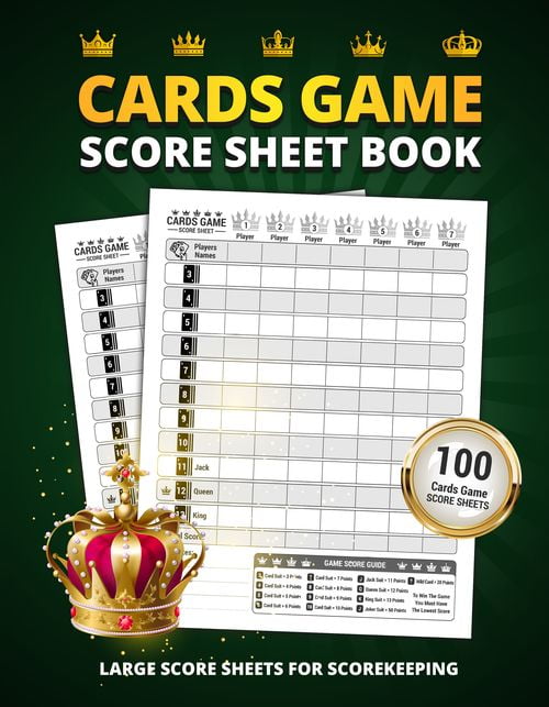 Five Crowns Score Books: 100 Large Score Sheet Pages For Scorekeeping | Personal Cards Games Score Keeping Book