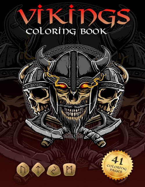 Vikings Coloring Book: Explore the World of Norse Mythology and Warriors in Volume 4