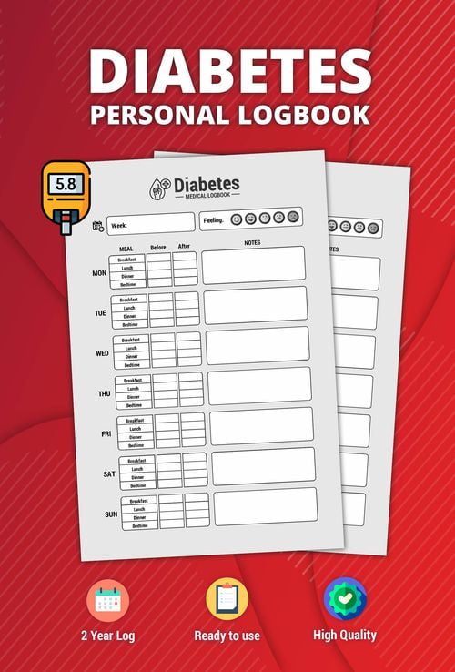 Diabetes Personal Logbook: Daily Blood Sugar Tracking Journal, Monitor Your Health and Manage Your Diabetes